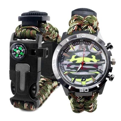 China Baiyuheng Instrument Sport Paracord Watch Bracelet Kit Shockproof Multifunctional Outdoor Survival for sale