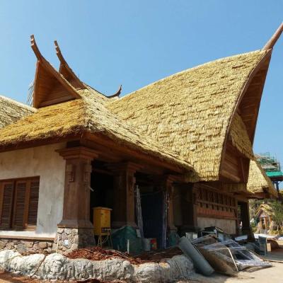 China Traditional UV Resistant Seaside Tropical Decorative Thatch Shed Roof Palm Artificial Thatched Plastic Synthetic Roof Tarpaulin for sale