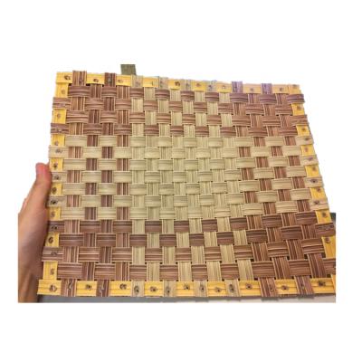 China Colorful PE Custom Flame Retardant PVC Rattan Weave Synthetic Bamboo Mats For Wallcovering for sale