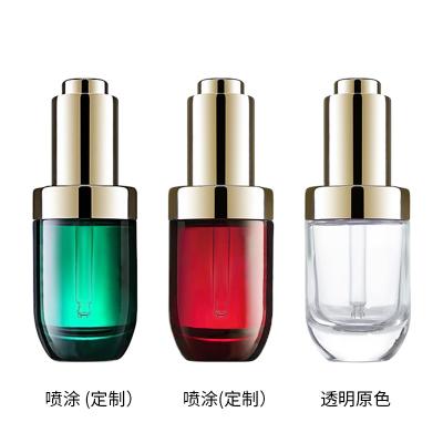 China 30ml bottl luxury cosmetic lotion cream frosted glass bottle clear eessential skin care packaging for sale