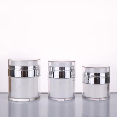 China Personal Skin Care Packaging 50ml Clear Round Travel Bottle Eye Pump Airless Skin Care Packaging Vacuum Airless Acrylic Cream Airless Skin Care Packaging for sale