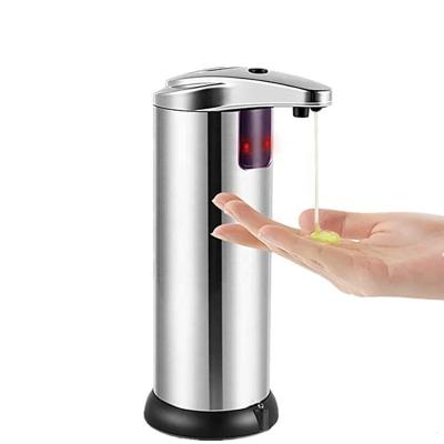 China Water Wash 250ml Automatic Soap Dispenser Pump Infrared Smelling Stainless Steel Liquid Soap Holder Shampoo Dispenser Bathroom Foam Pump for sale