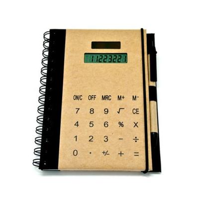 China LCD 8 Digits Show Notebook With Pen Notepad Gift New Design Fancy New Technology Calculator And Calculator Promotional Custom Private Label Logo for sale