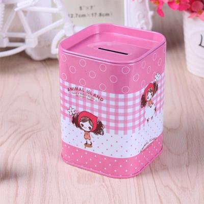 China China Suppliers Promotional Tin Can Jar Money Coin Tin Box Money Round Metal Christmas Suppliers Gift for Kids Student Children for sale