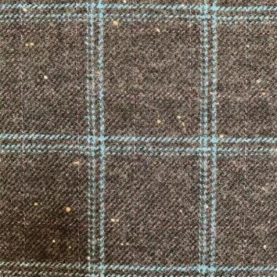 China Gray and Blue Organic High Quality Bright Silk Wool Acrylic Tartan Single Side Fabric for sale