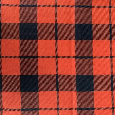 China Double Faced New Polyester Wool 80% Clothing 20% ​​Red And Black Plaid Worsted Fabric for sale