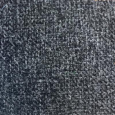 China Sesame organic tweed twill black gray roughness thickened fabric in stock for sale