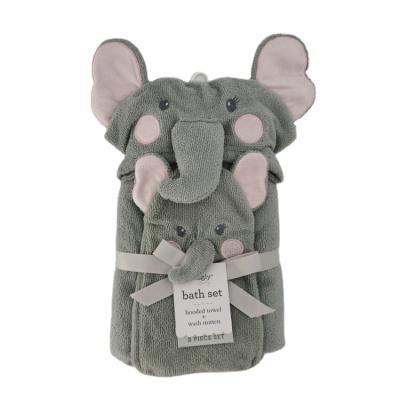 China Wholesale Custom Made 100% Polyester QUICK DRY Microfiber Soft and Cute Animal Baby Hooded Towel for sale