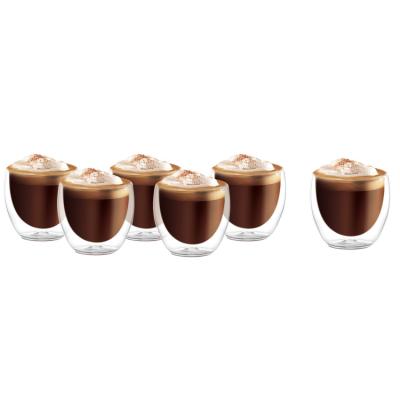 China 80ml Double Wall Glass Espresso Disposable Coffee Cups Insulted Clear Cappuccino Coffee Mugs Tea Cups for sale