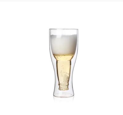 China Double Wall 2 Beer Mug Double-Wall Beer Glass Unique Insulated Beer Glass Set Sustainable Set for sale