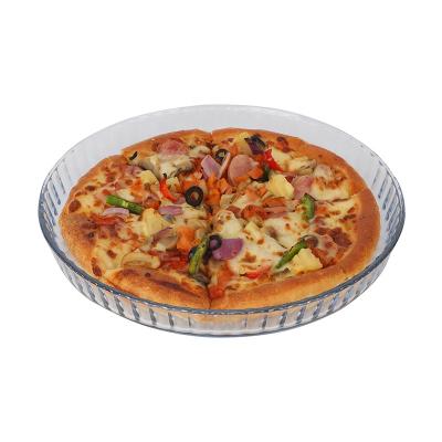 China Viable Glass Bakeware Borosilicate Round Shape Glass Baking Dish for sale