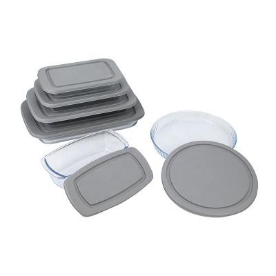 China Sustainable Square Glass Baking Trays Bakeware Set With Low Price for sale