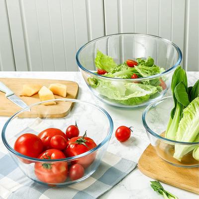 China High Use Heat Resistant Popular Borosilicate Oven Glass Mixing Bowl Heat Resistant Salad Bowl for sale