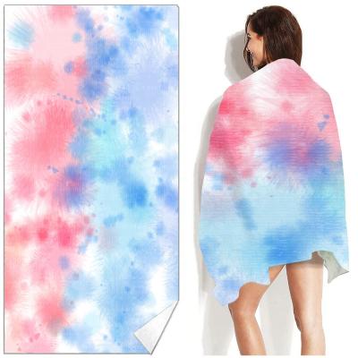 China Sustainable Free Sample Recyclable Custom Design Sublimation Print Plush Quality Beach Towel Bottle Recycled Sand Free for sale