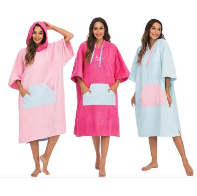 China Wholesale custom logo microfiber surf poncho quick dry beach towel QUICK DRY with hooded for sale