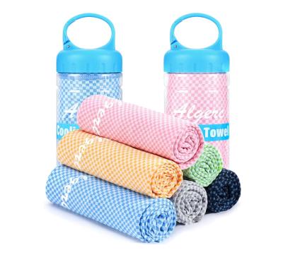 China China Viable Supplier Custom Logo Printed Super Ice Gym Towel For Outdoor Sports With Plastic Bottle for sale