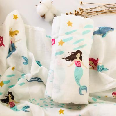 China 100% Soft Comfy Anti-static Cotton Fabric Milestone Baby Blanket Wrap To Wrap Newborn Safety Kids Baby Blanket for sale