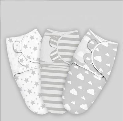 China Custom Printed Adjustable Infant Baby Muslin Newborn Cotton Anti-Static Wraps Set With Carrier Available All Color And Design for sale