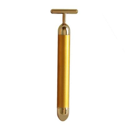 China Skin Tightening 24K Gold Energy Beauty Bar Facial Skin Care Tools Facial Massage Roller Rose resin Face Lifting Roller for sale