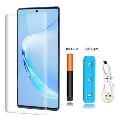 China Anti-explosion Curved UV Glue Tempered Glass Screen Protector For Samsung Note 10 / Note 10 pro for sale