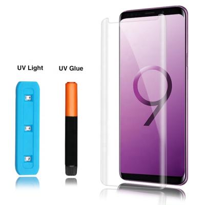 China 3D Curved Tempered Glass Nano Liquid Glue Full Glue Screen Anti-explosion UV Protector For Samsung Galaxy S9 S9 Plus for sale