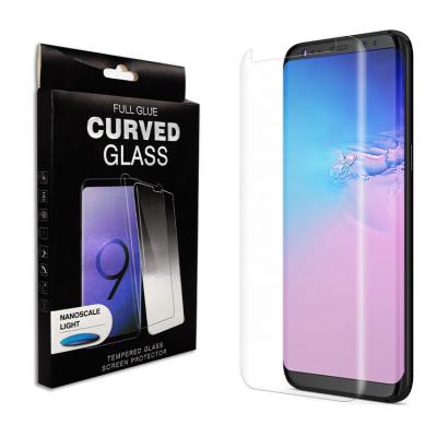 China Mobile Phone 9H Air Bubble Remove UV Glue Tempered Glass Film Screen Protector For Samsung S9/S8 for sale