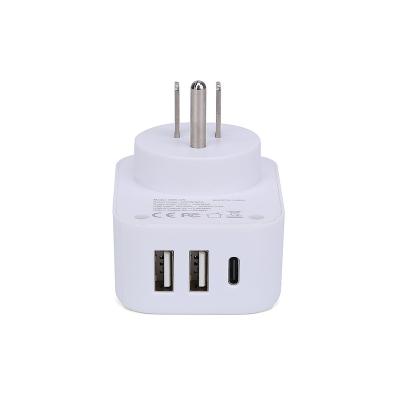 China Google Assitance Ordered Worldwide to US/Mexico 3 Pin Plug Adapter, Adapter with Type C port BS8546 for sale