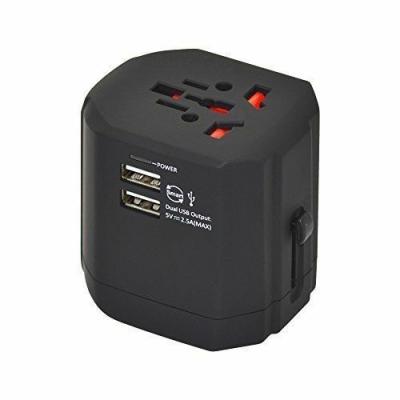 China Travel Safty Worldplug Adapter 2500mA Universal USB Ports UK US AU Europe Plug Adapter Fast Charger Converter 2 Ports With USB Charger for sale