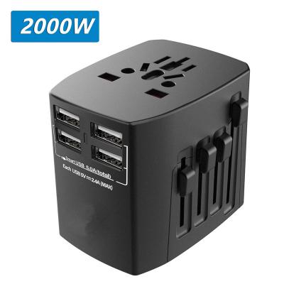 China Safty Universal Travel Adapter 4 USB Outlet Sockets Adapter International Power Wall Charger for sale