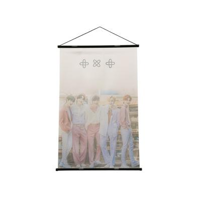 China Eco - Friendly Star Wall Hanging Roll Polyester Banner With Plastic Poles For Or Advertising for sale