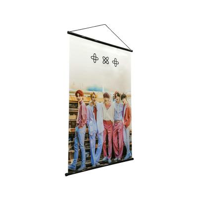 China Fashion Idol Banner Wall Hanging Roll Eco - Friendly Polyester With Plastic Pole For Or Advertising for sale