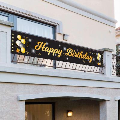 China Large Long Waterproof+Eco-friendly Factory Birthday Banner Outdoor Yard Signs Happy Birthday Party Decorations Flag and Banner for sale