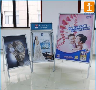 China Durable Aluminum Folding Display Advertising Portable Double Sided A Vertical Poster Frame for sale