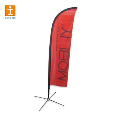 China High Precision FLYING Logo Printed Drop Shaped Beach Flag For Good Marketing for sale