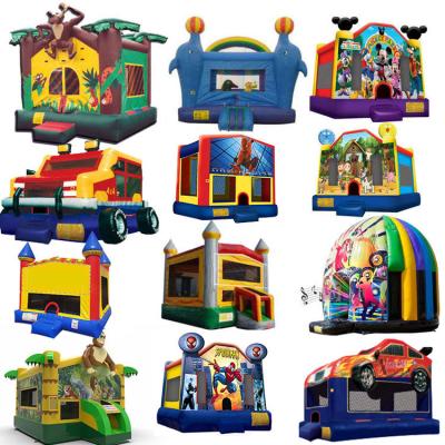 China Eco-friendly Adult 7in1 Commercial Inflatable Log Booth Volleyball Court With Bounce House for sale