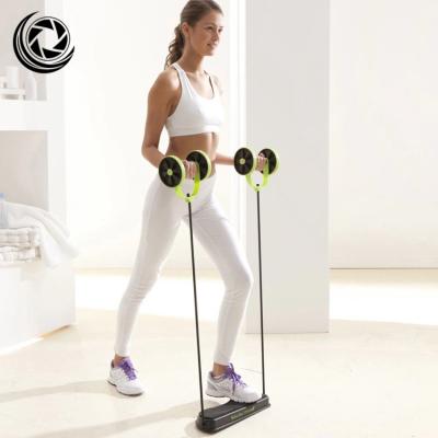 China New Design Workout Exercise Equipment Body Fitness Sport Double ab Wheel Roller Resistance Band Eco-friendly for sale