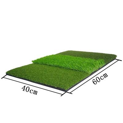 China Golf Club Or Personal Use Swing Mat Long And Short Grass 3 In 1 Golf Practice Hitting Mat for sale