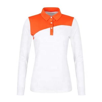 China Slim Fit Women's Breathable Golf Dress , Outdoor Sports Leisure Trim Polo Shirt Long Sleeve for sale