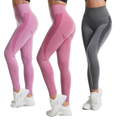 China Breathable Booty Lifting High Waisted Workout Yoga Gaiters And Seamless Yoga Pants for sale