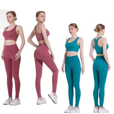 China Breathable Ladies Seamless Crop Tops High Waist Shorts Fitness Sports Gym Yoga Sets for sale