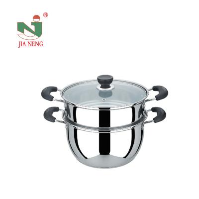 China Sustainable Korea Style Two Layers Universal Stainless Steel Food Steamer Pot for sale