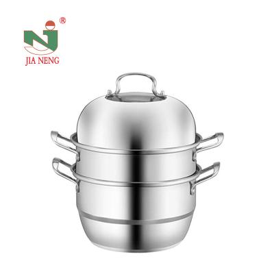 China Sustainable Stackable Stainless Steel Food Steamer Stock Pot Set Hot Pot Pan for sale