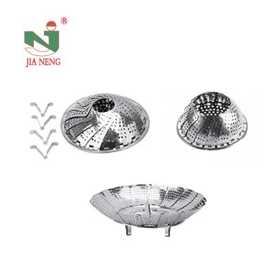 China Sustainable Vegetable Steamer Basket Stainless Steel Steamer Basket Folding Steamer Insert for Veggie Fish Seafood Cooking, Expandable for sale