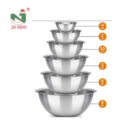 China Amazon Viable Hot Sale Cheap Customer Price Logo Set of 6 Stronger and Heavy Stainless Steel Mixing Bowls Nesting Bowl for sale