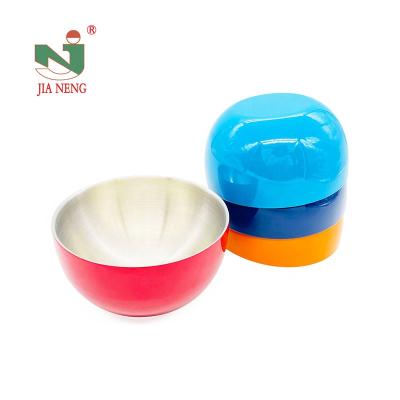 China Double Stored Colorful Wall Stainless Steel Ice Cream Bowl For The Perfect Serving for sale