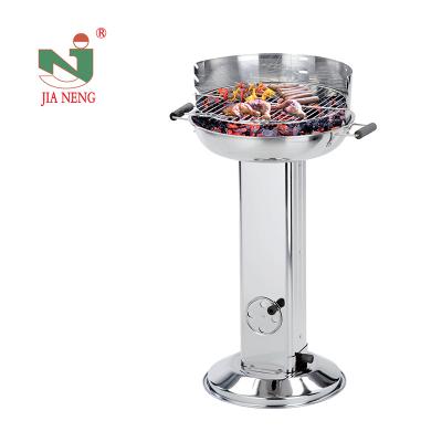 China BSCI Height Adjustable Stainless Steel Charcoal BBQ Grill Factory Made,Outdoor Pedestal Around Barbecue Grill Garden Pillar BBQ Grill Wholesale for sale