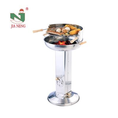 China BSCI Height Adjustable Stainless Steel Charcoal BBQ Grill Factory Made,Outdoor Pedestal Around Barbecue Grill Garden Pillar BBQ Grill Wholesale for sale