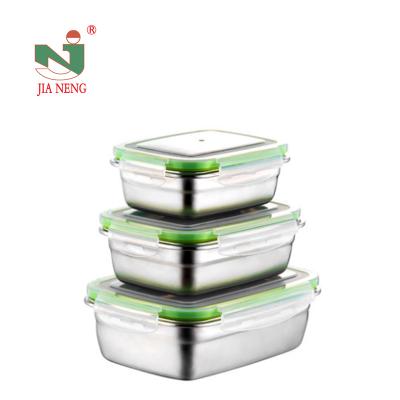 China Reusable Reusable Crisper PBA Food Lunch Box Stainless Steel Freshness Preservation Container Dishwasher Safe Free Leakproof for sale