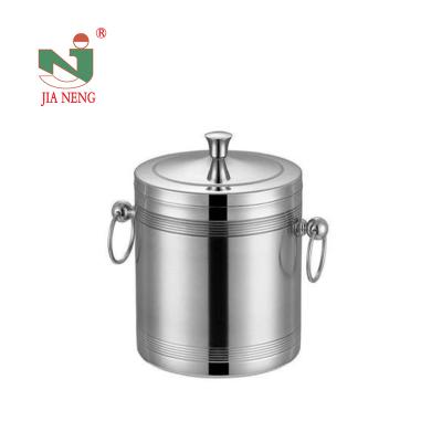 China Viable Custom Logo Double Wall Insulated Stainless Steel Champagne Wine Fridge Bar Tools Ice Bucket With Lid for sale