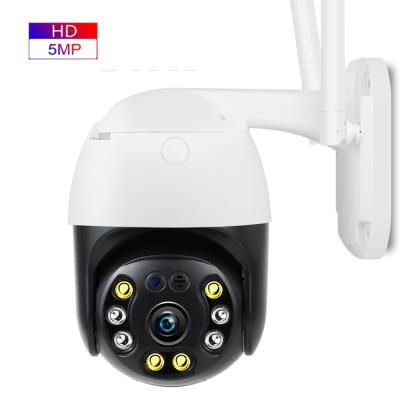 China PAN-TILT iCsee APP Night Vision Camera Manufacturer High Resolution Colorful IP Wifi Wireless PTZ P2P Wifi 5MP Outdoor IP Dome Camera for sale